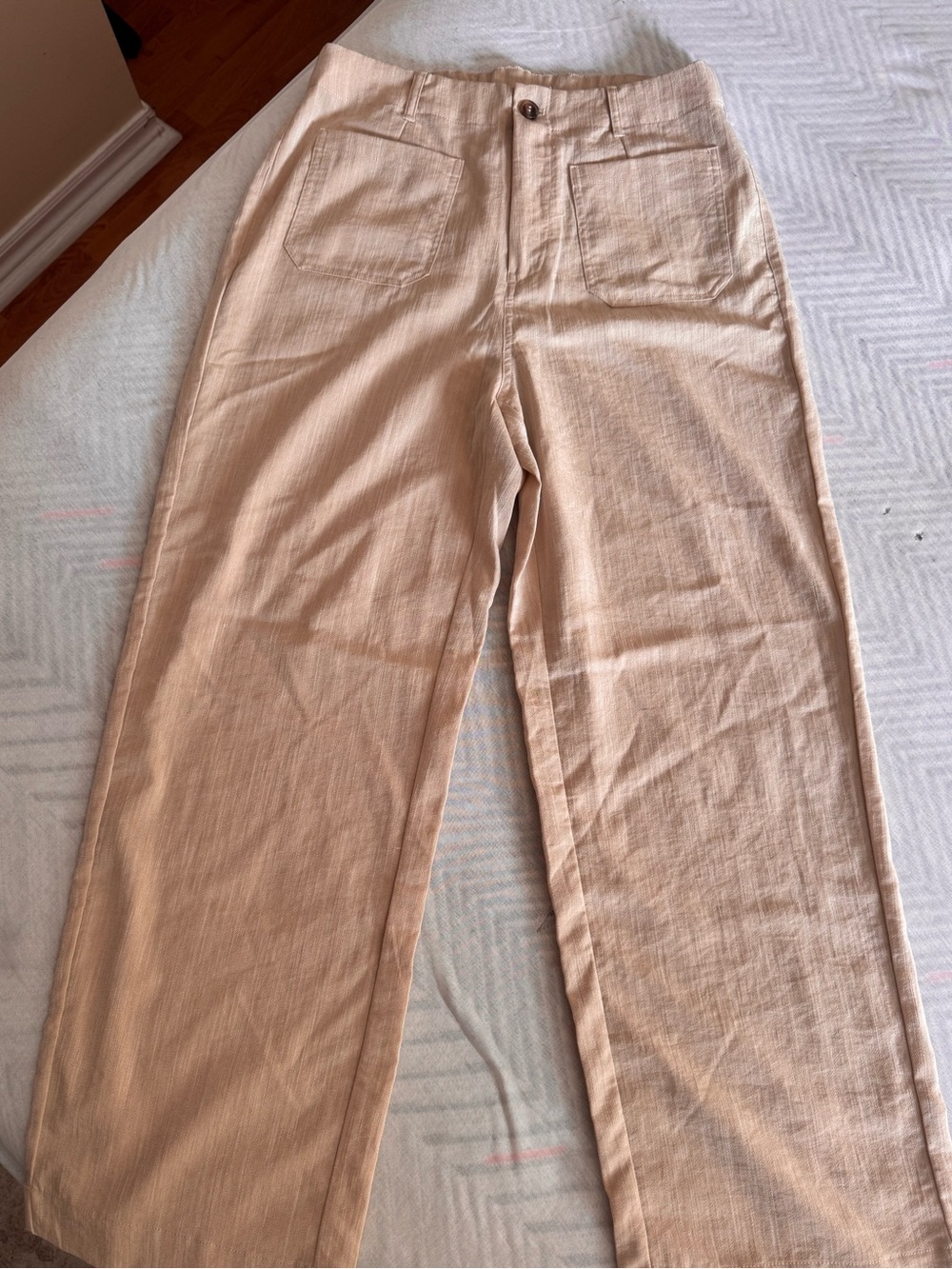 HALARA Beige Wide-Leg Chinos